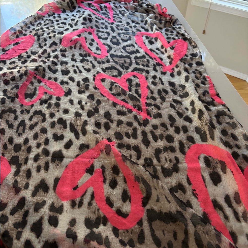 Leopard Print Pink Scarf
